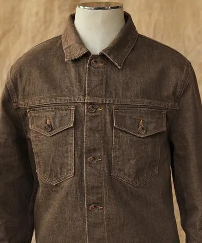 brown denim jacket