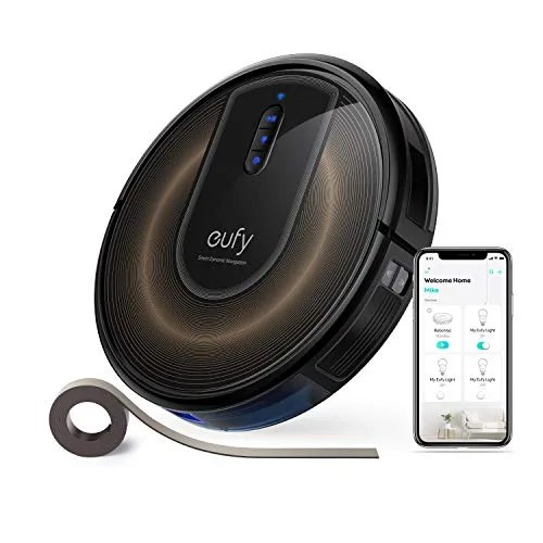 robo vacuum next to phone