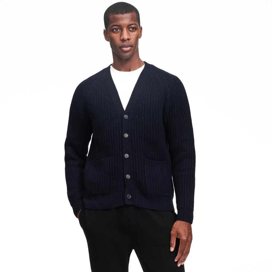 A model wearing a cardigan sweater
