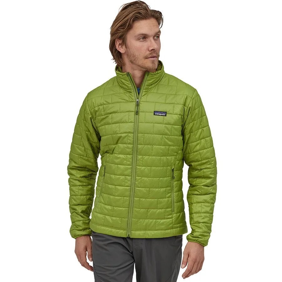 A model wearing an insulated jacket