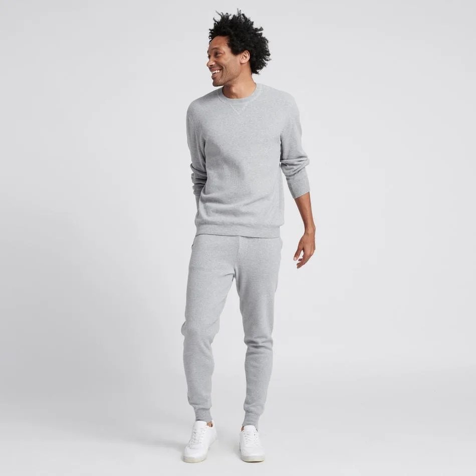 A model wearing sweatpants