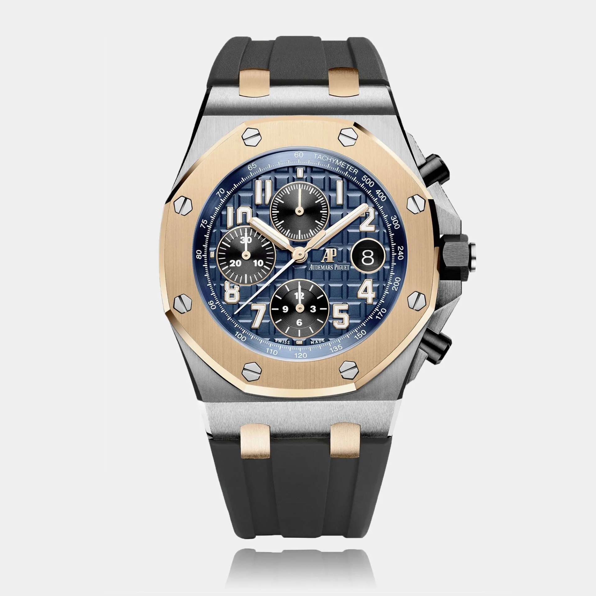 sport chronograph watch on rubber strap