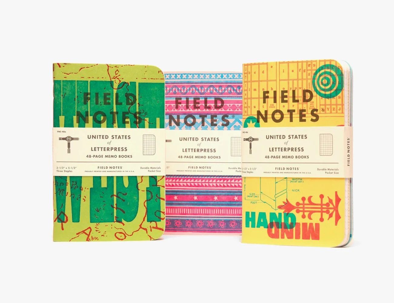 field notes united states of letterpress