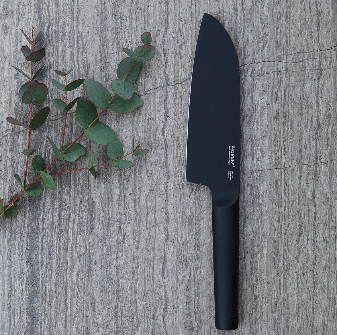 a black chef's knife