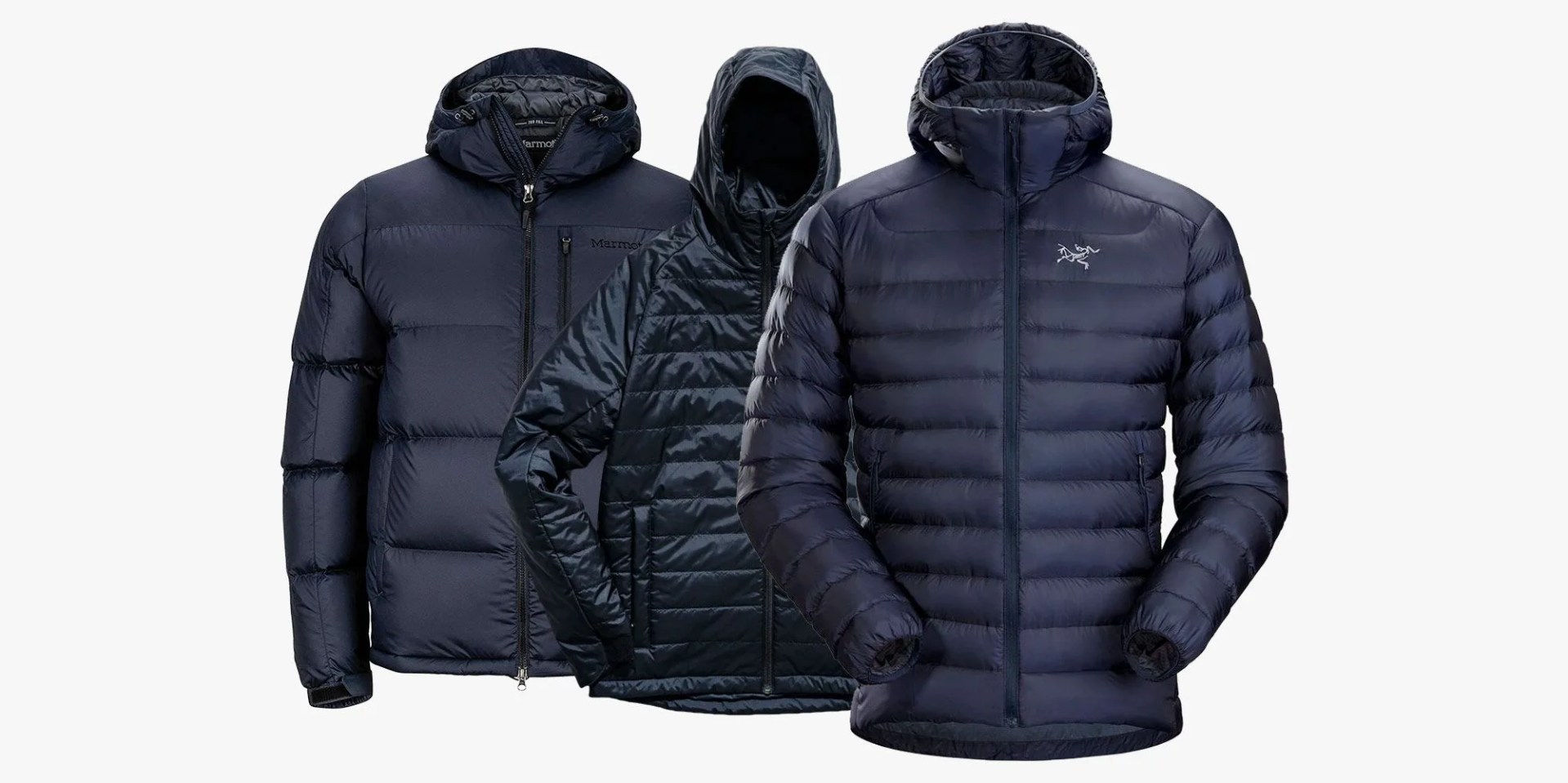 three down jackets