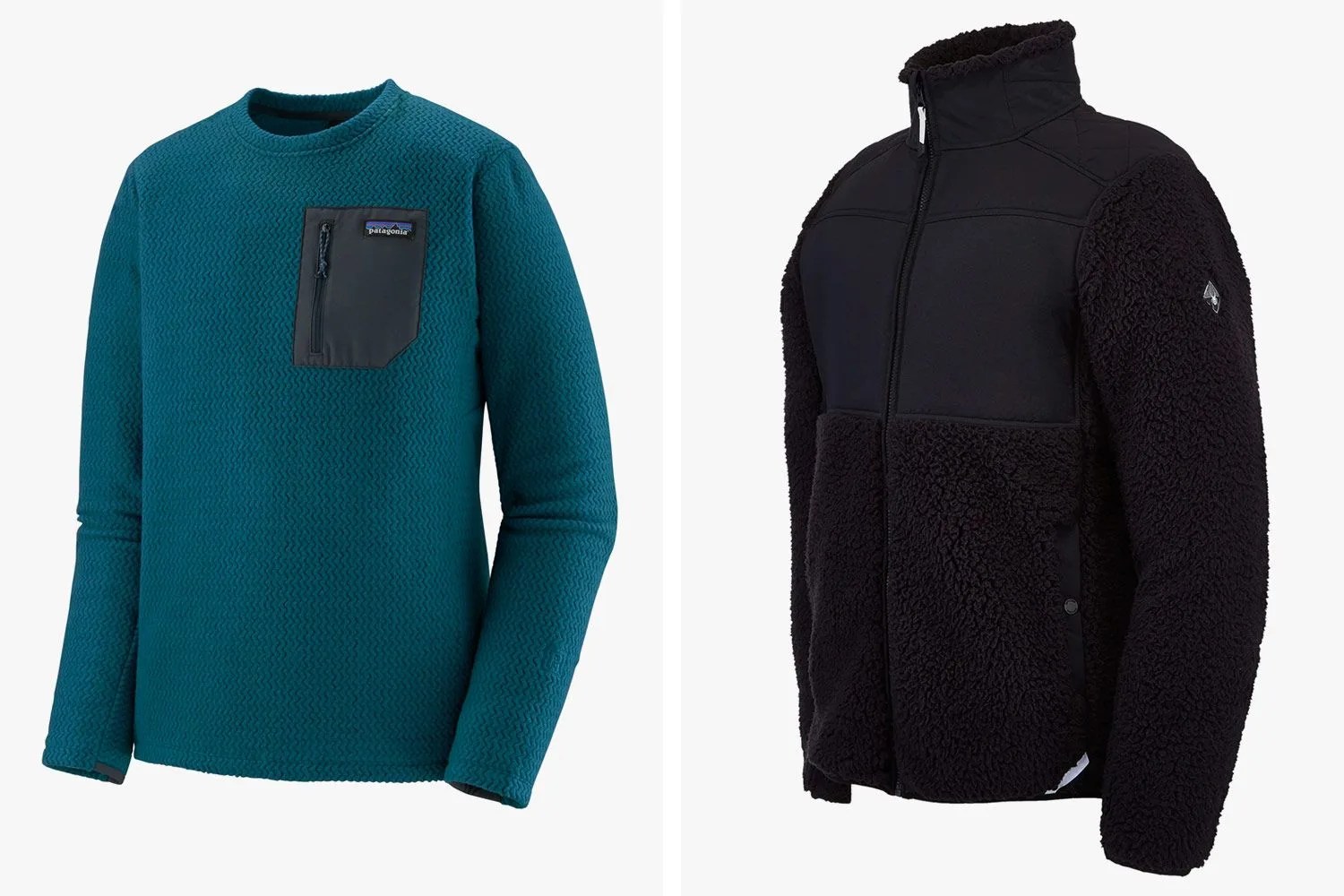 two fleece jackets side by side