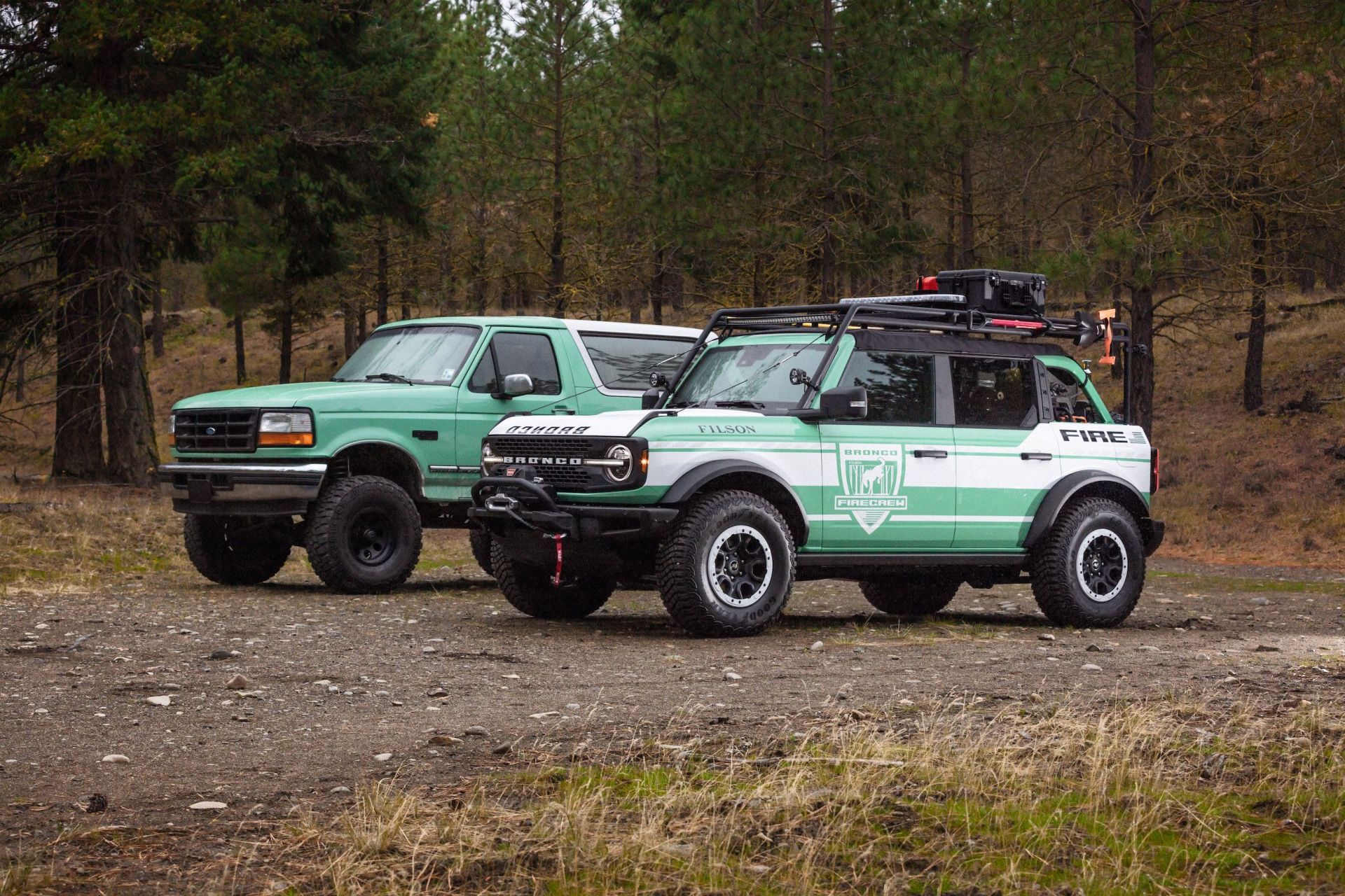 ford bronco® brand and filson, the rugged outdoor outfitter, join forces to celebrate wildland firefighters and support the national forest foundation, unveiling the bronco  filson wildland fire rig concept and limited edition outdoor gear to help fund reforestation and forest preservation