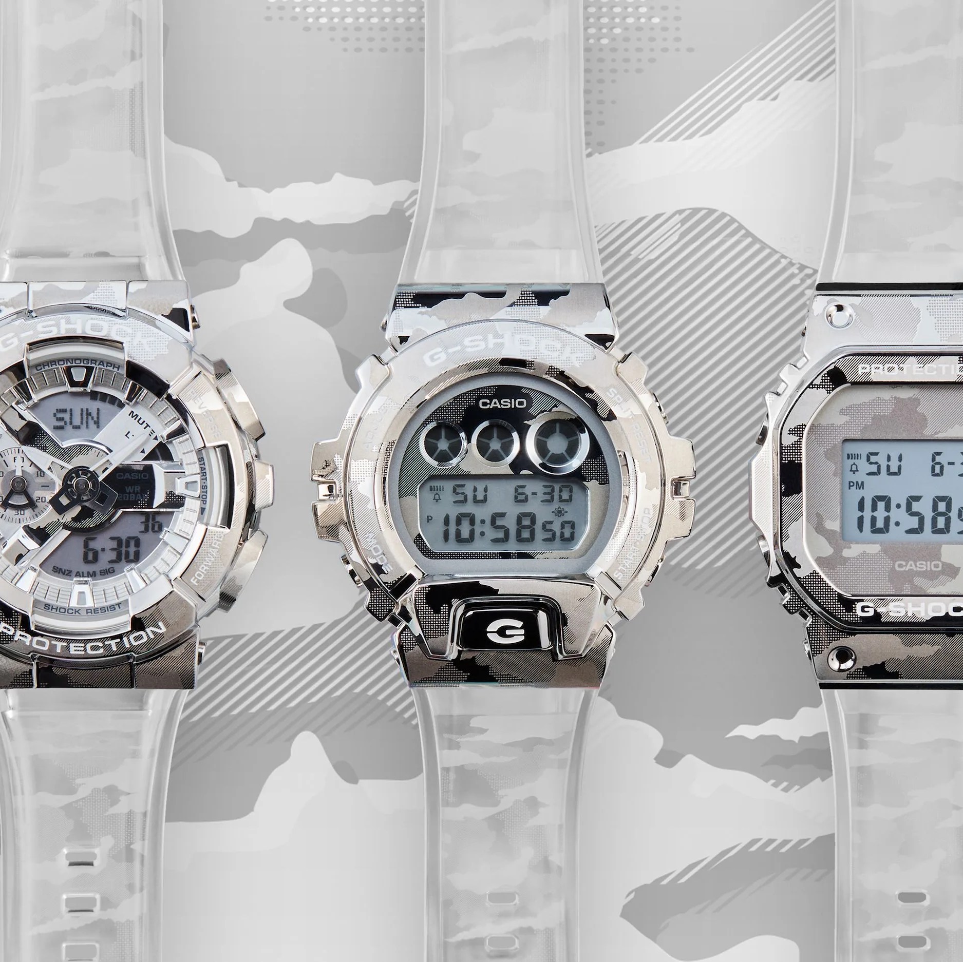g shock transluscent metal bezel watches