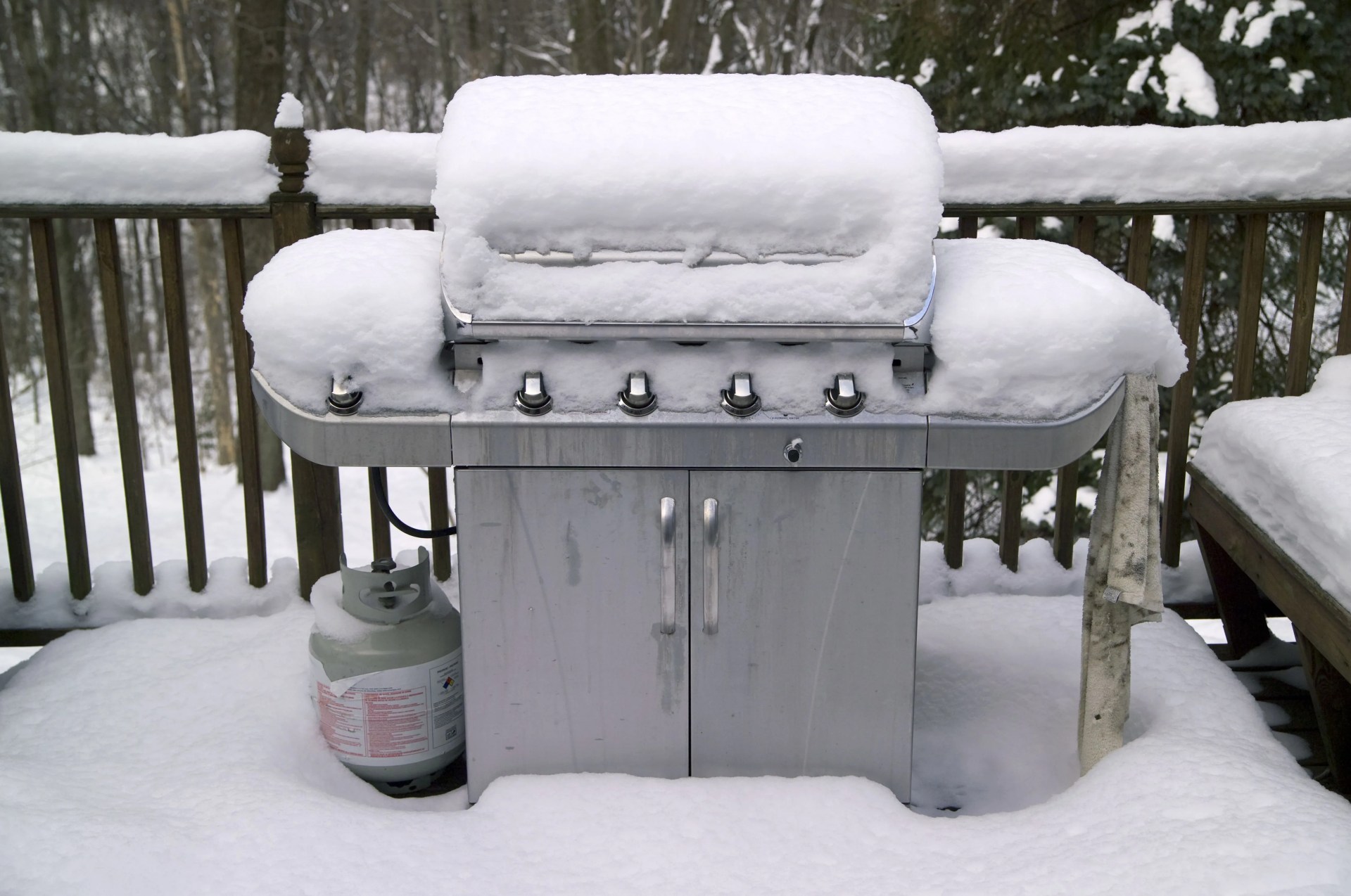 grill in snow