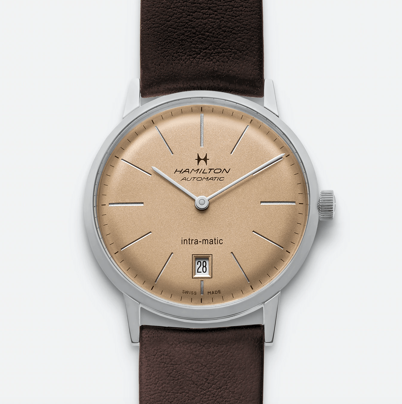 hamilton x hodinkee intra matic champagne