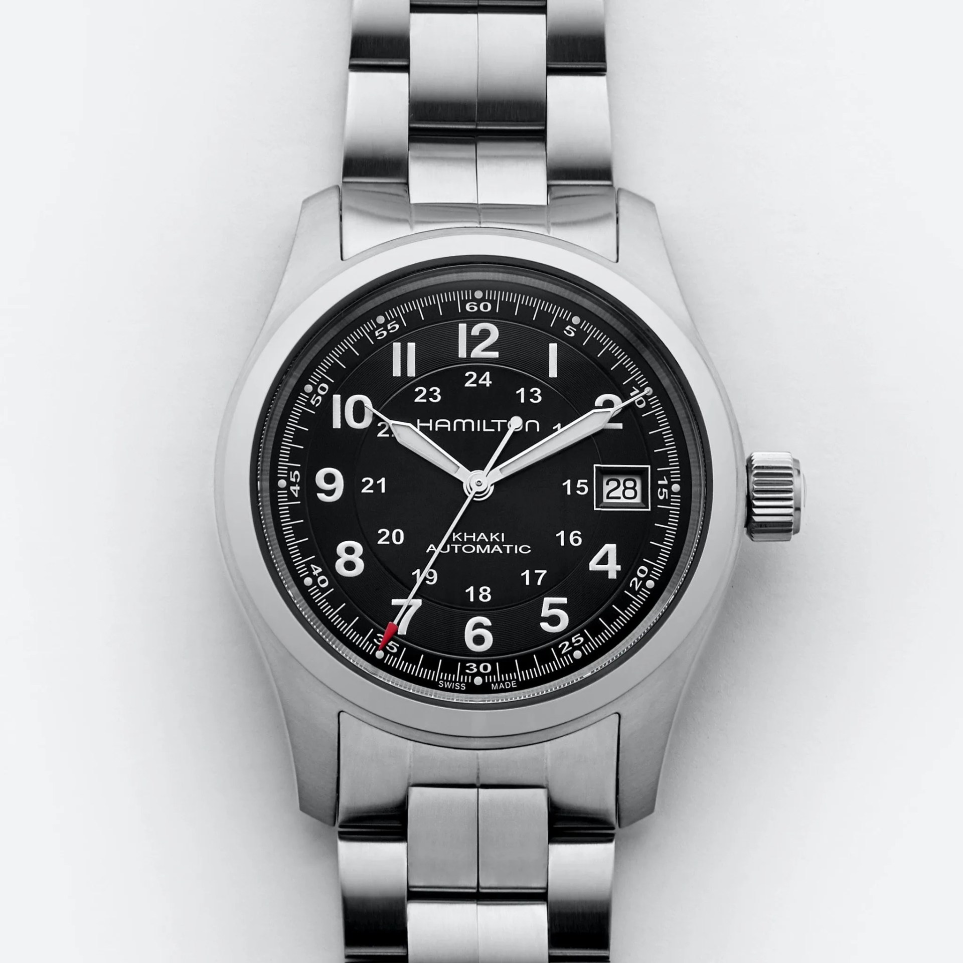 steel watch on bracelet