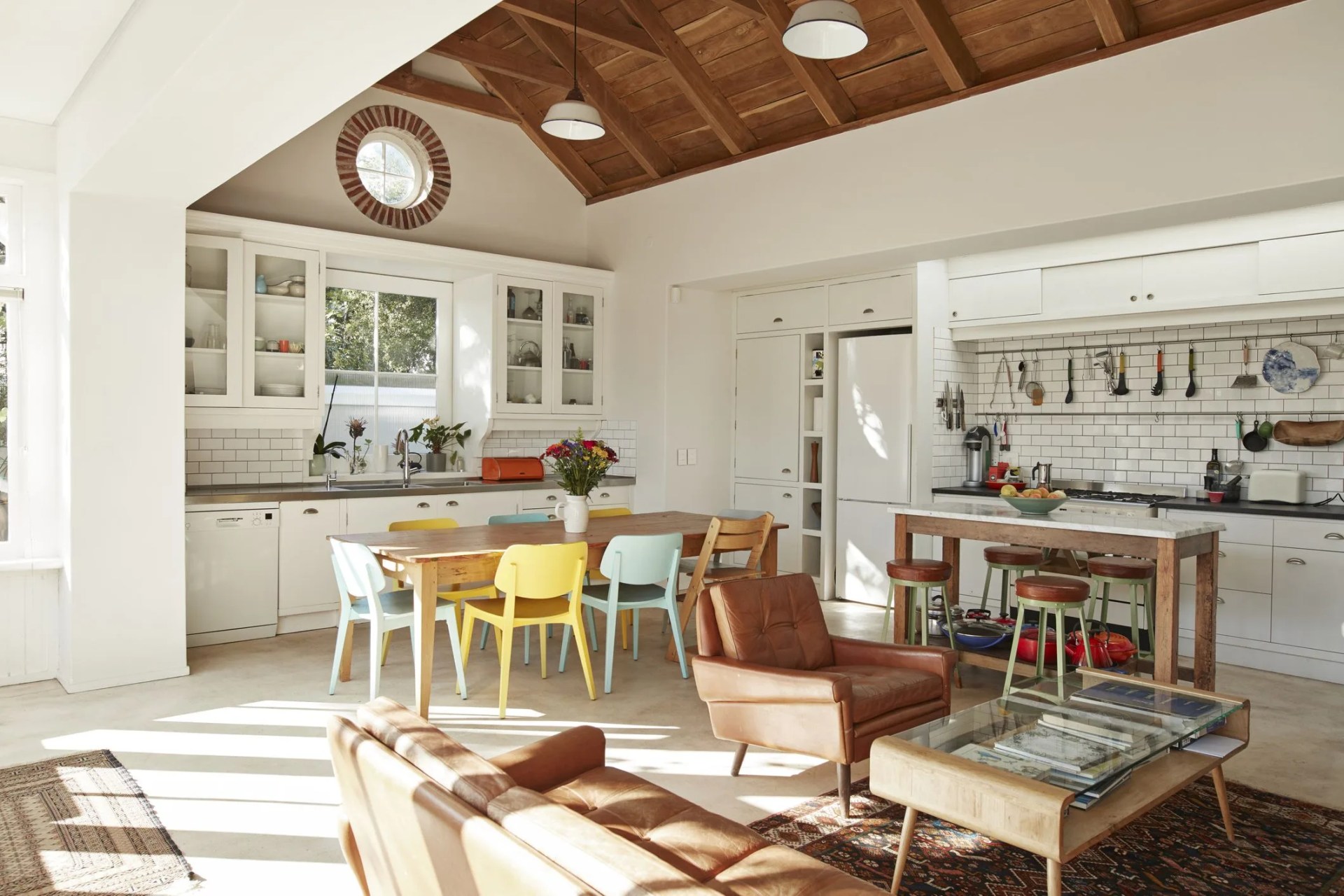interior of kitchen  living room at home