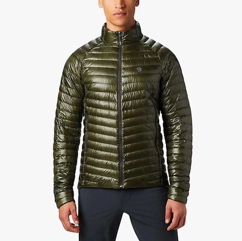 a man wearing a green down jacket