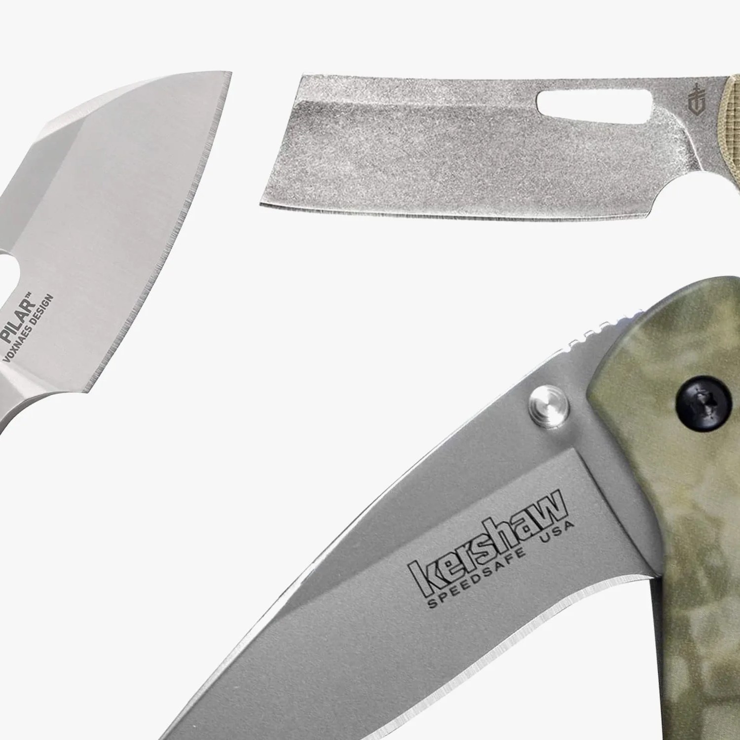 three folding pocket knives