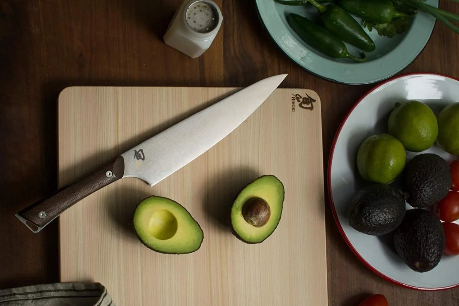 knife on cutting board