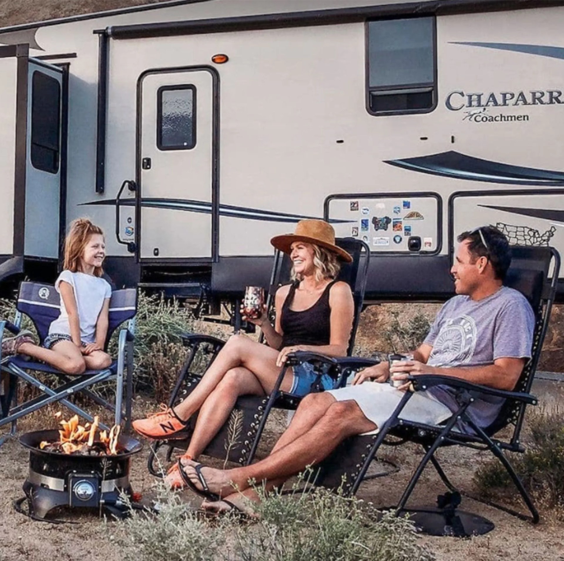 rv share renters at a campsite