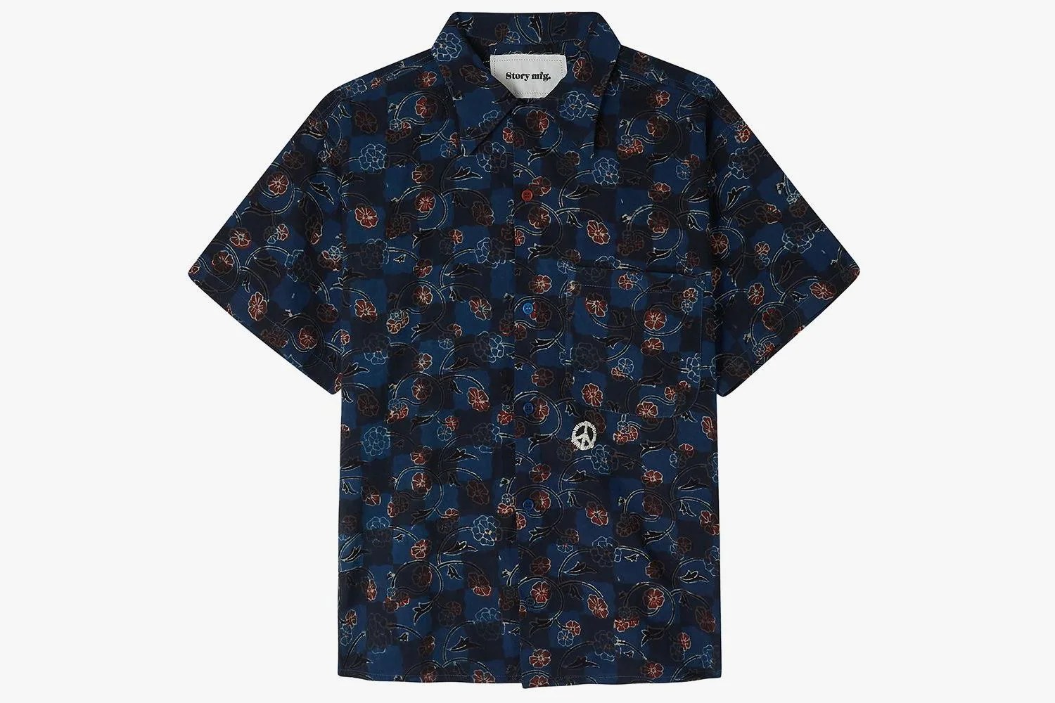 blue check shirt