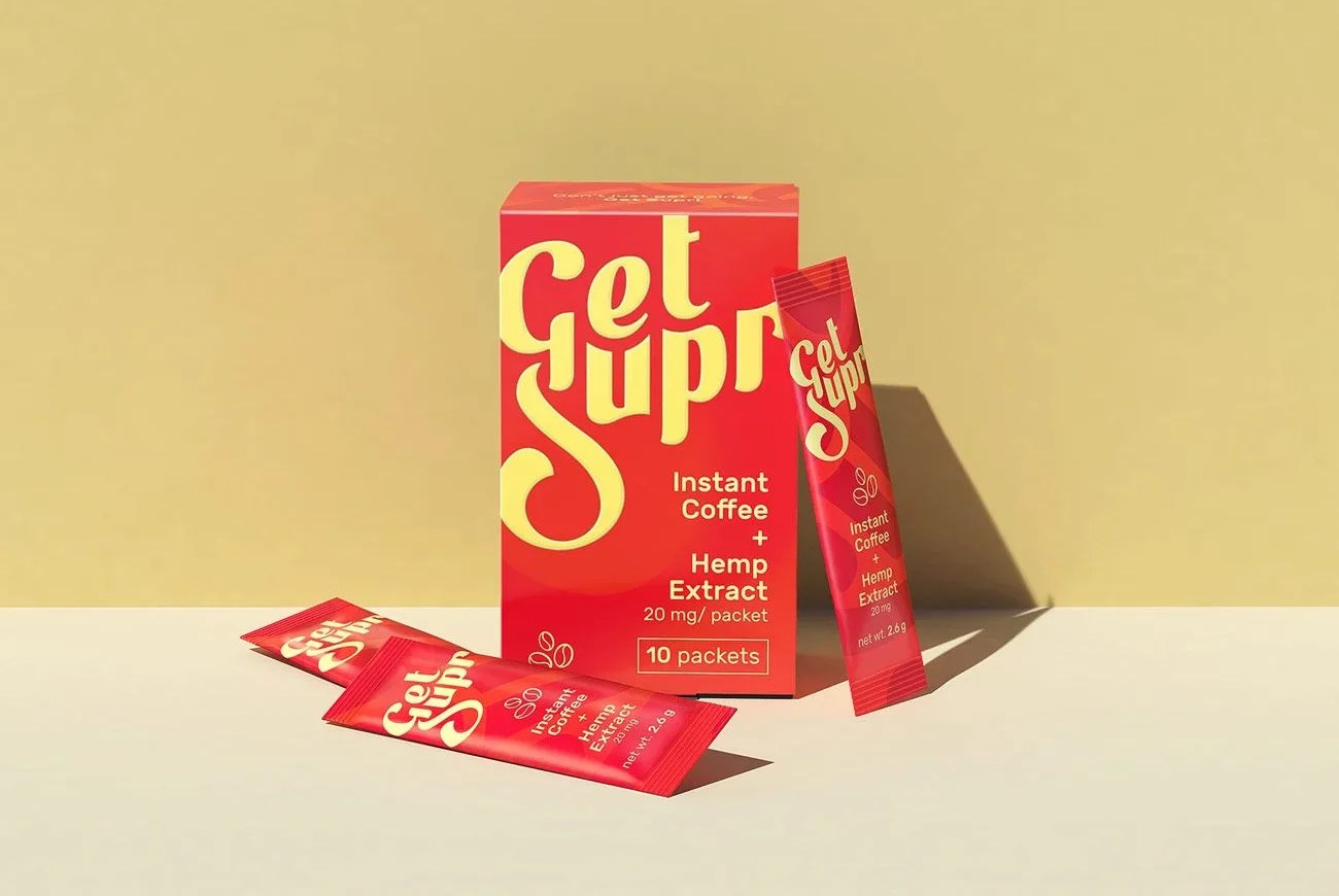 a red box of instant coffee