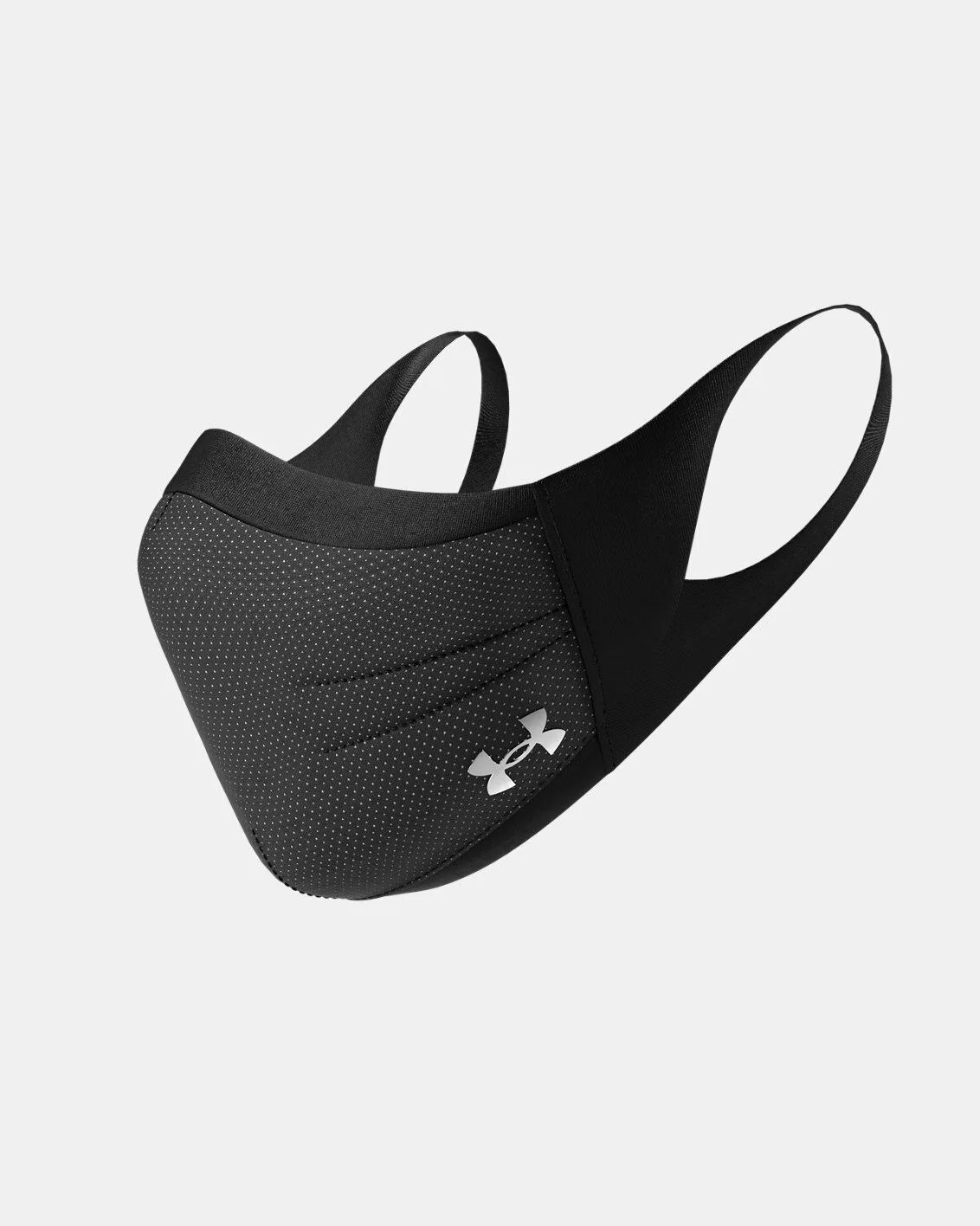 black and grey face mask