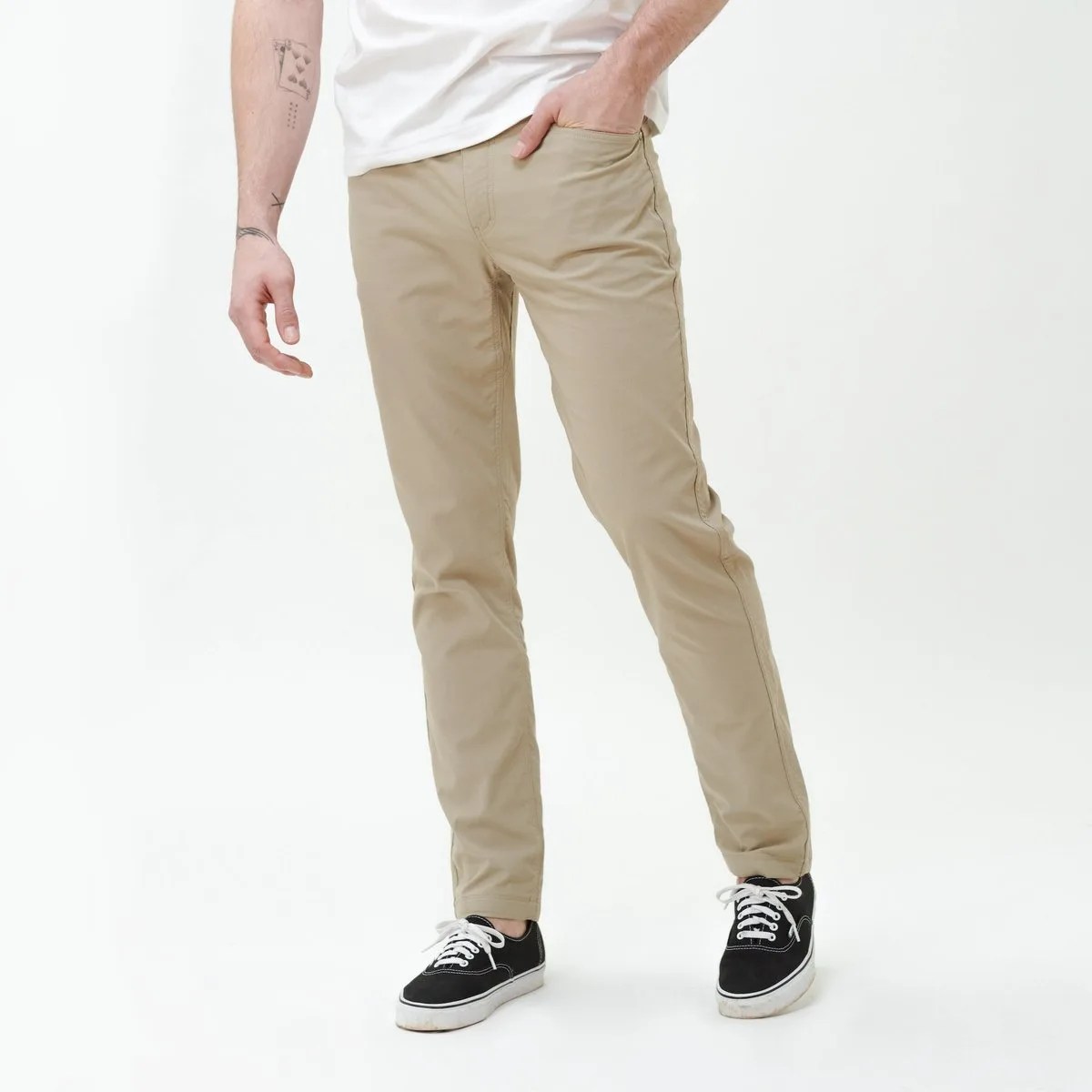 A model wearing khakis