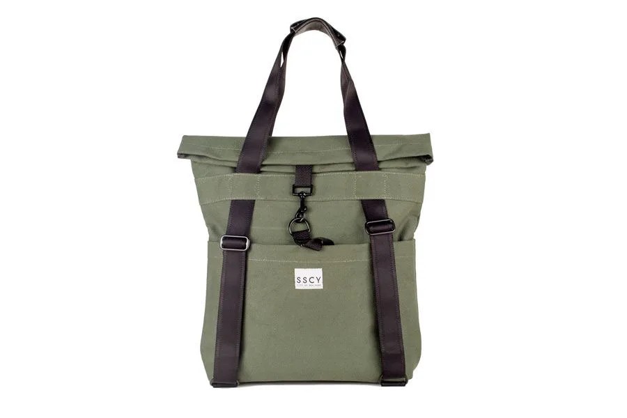 A backpack/tote hybrid bag