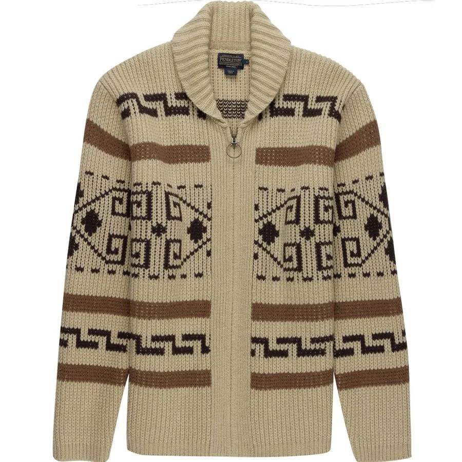 A zip-up cardigan sweater