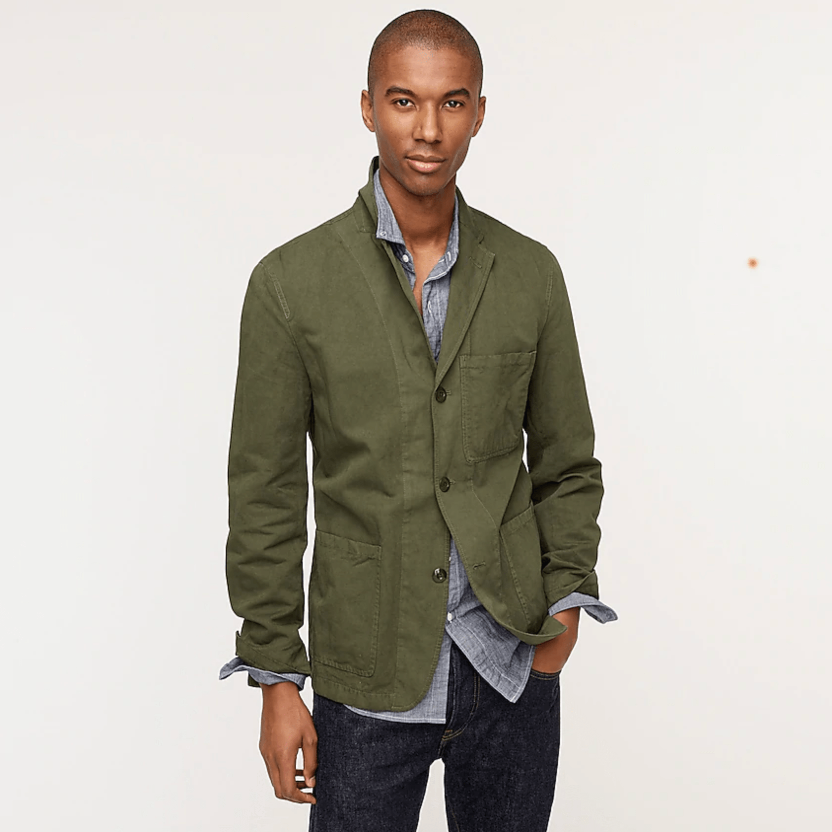 A model wearing a chore coat