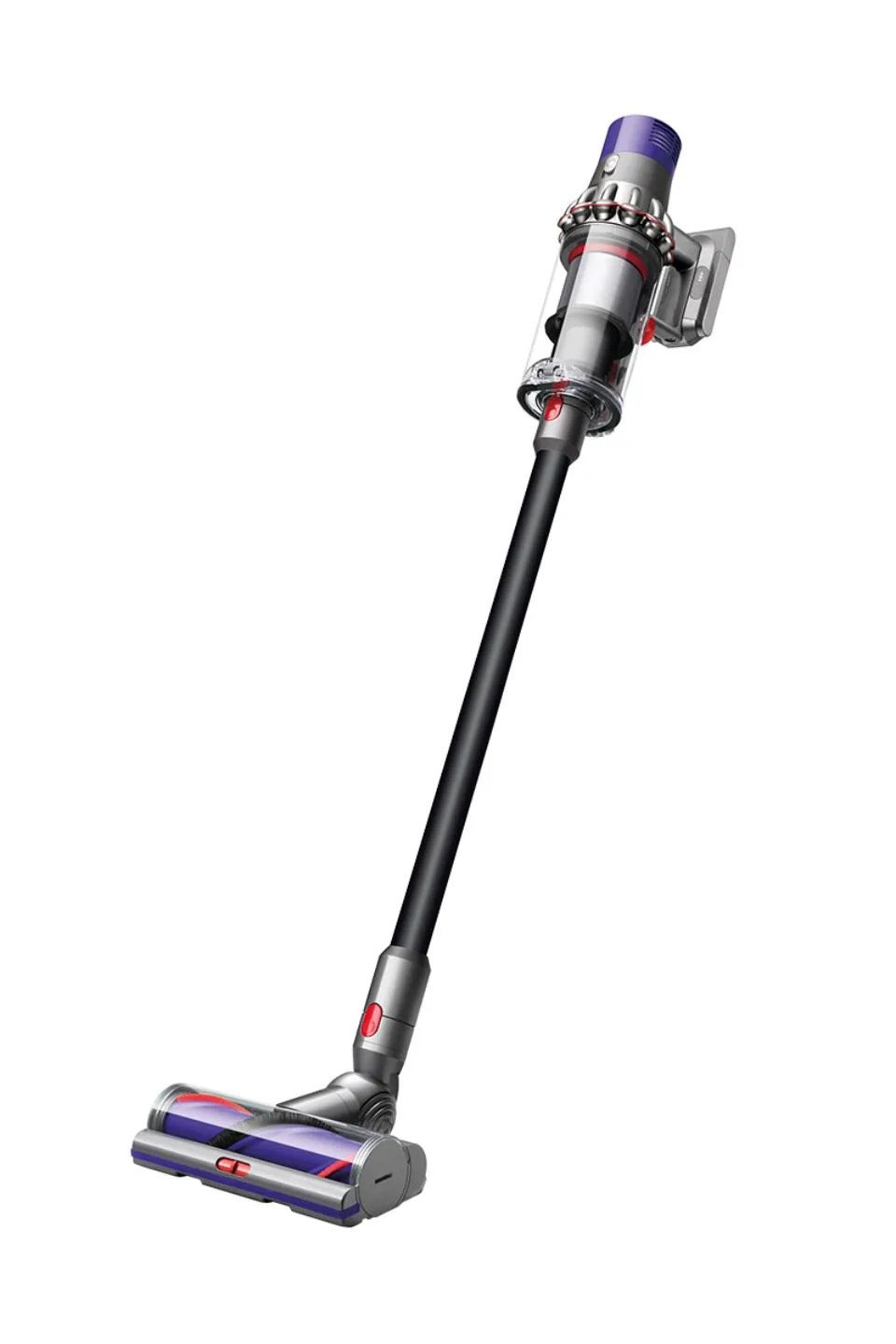 A cordless stick vacuum