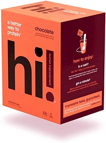 a red box of protein powder