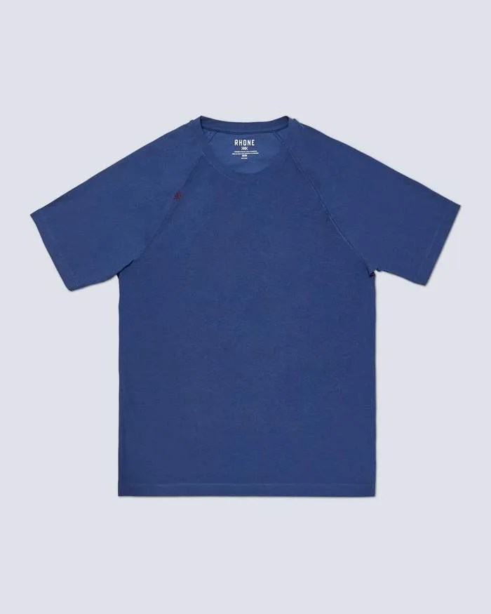a blue t-shirt