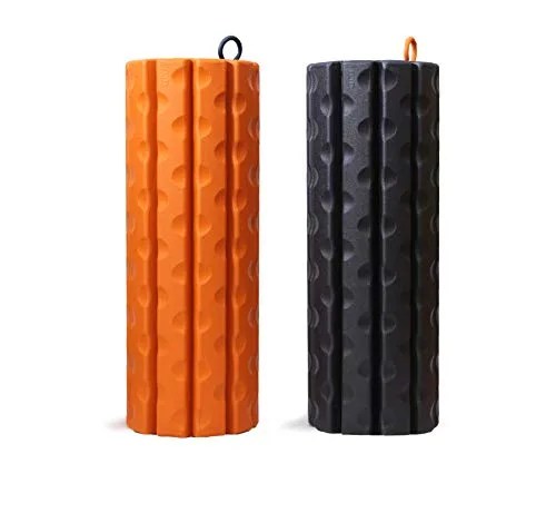 an orange and black foam roller