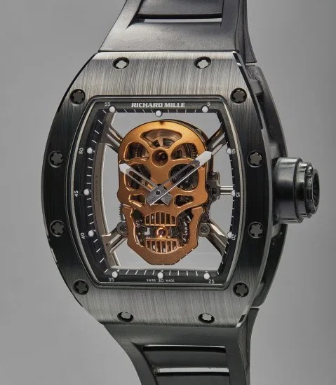 tonneau watch with skull