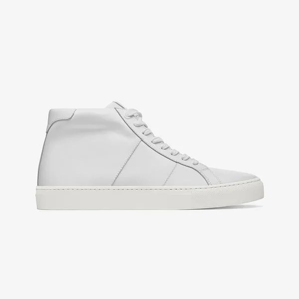 A white high top sneaker