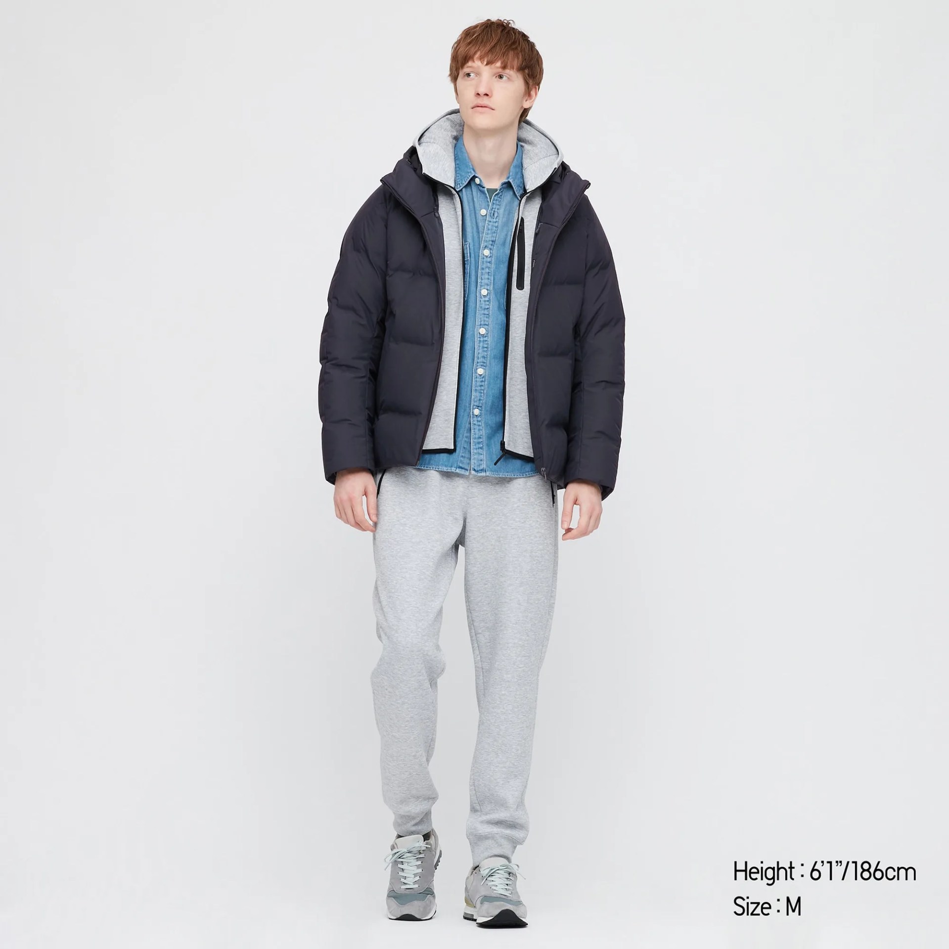 A model wearing a down parka