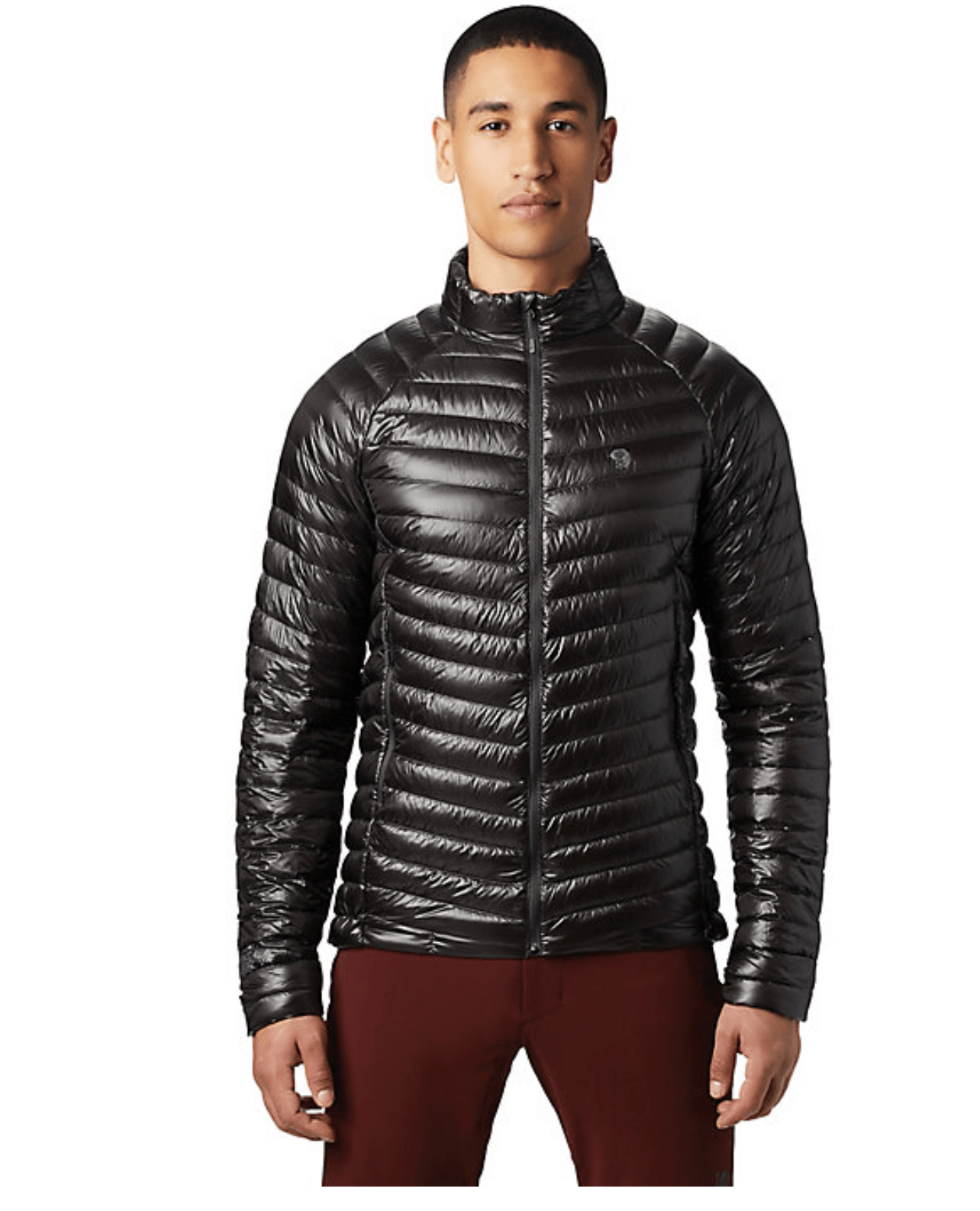 A model wearing an insulated down jacket