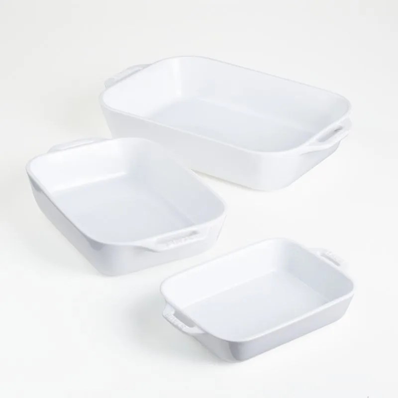 Three baking dishes