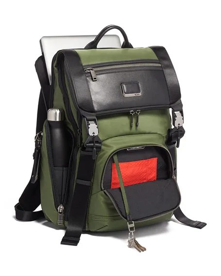 green and black backpack
