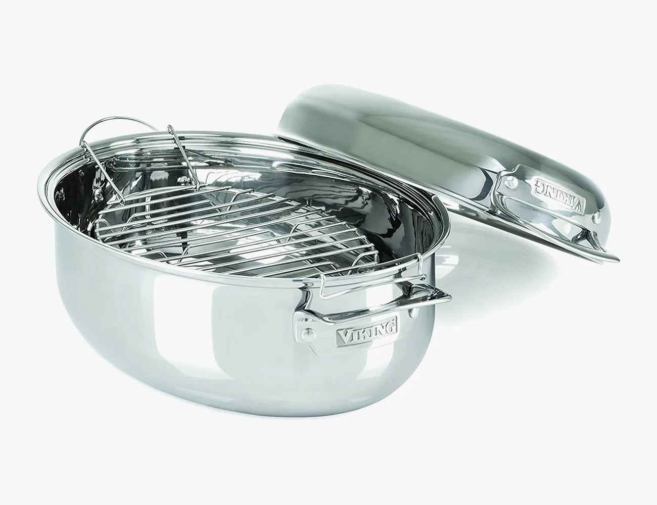 Viking 3-Ply Oval Roaster with Induction Lid and Rack