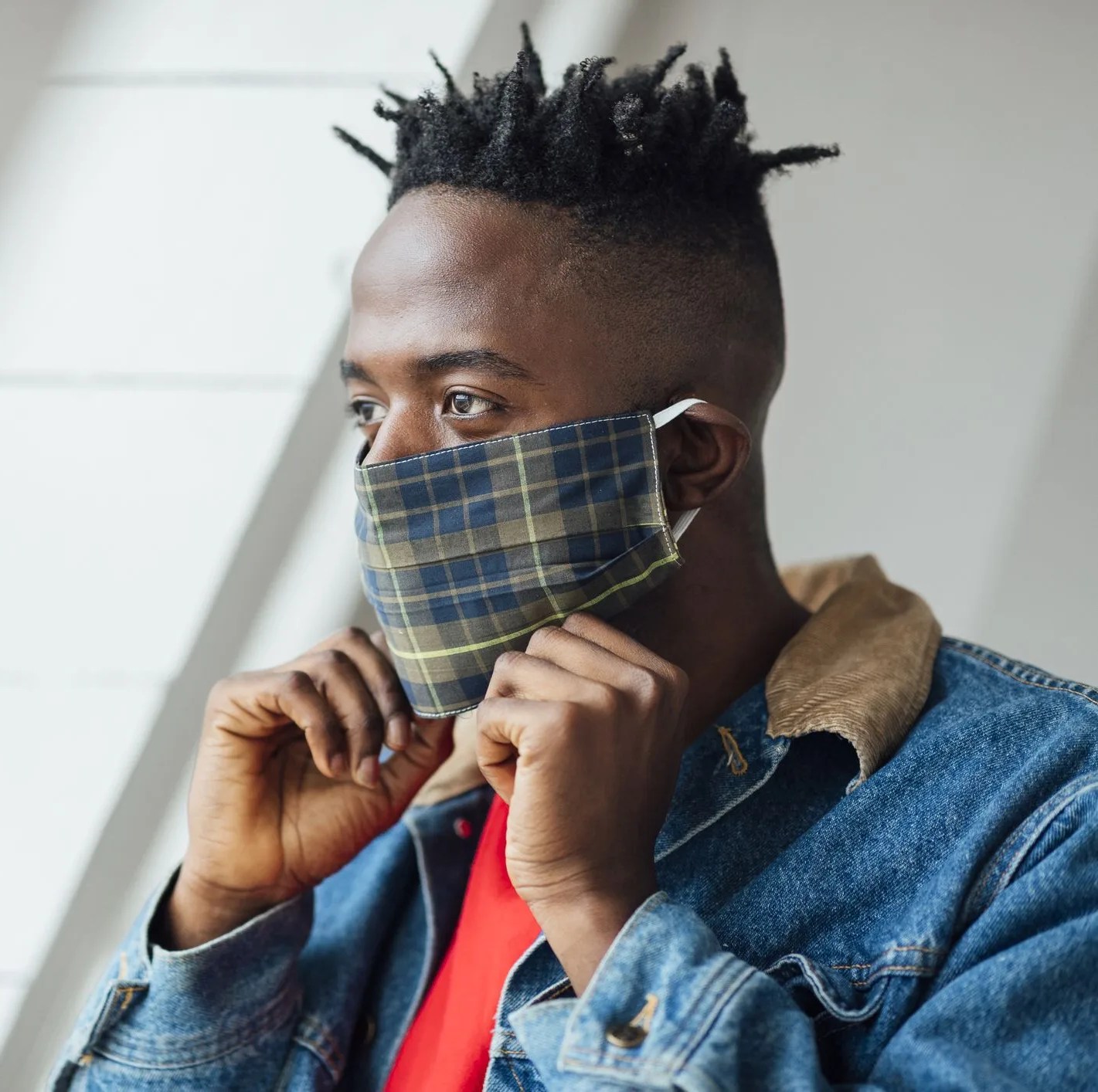 portrait wearing mask