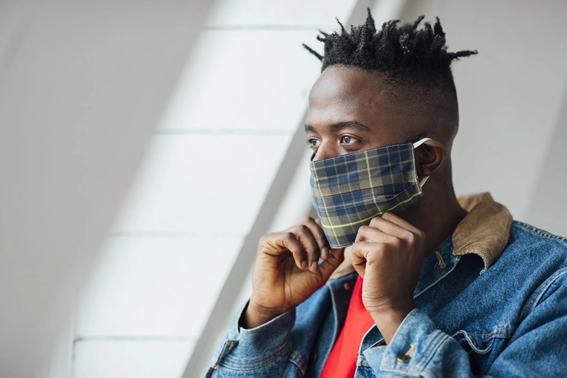 portrait wearing mask