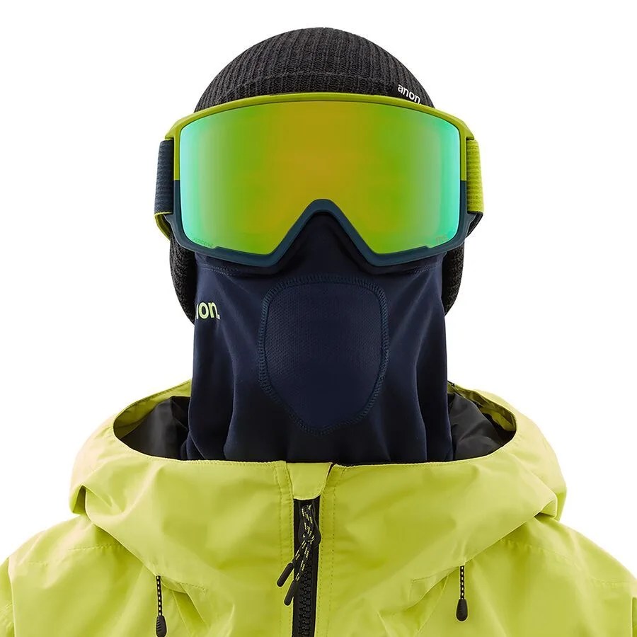 a man wearing goggles and a face mask
