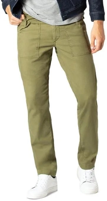 a man wearing green pants