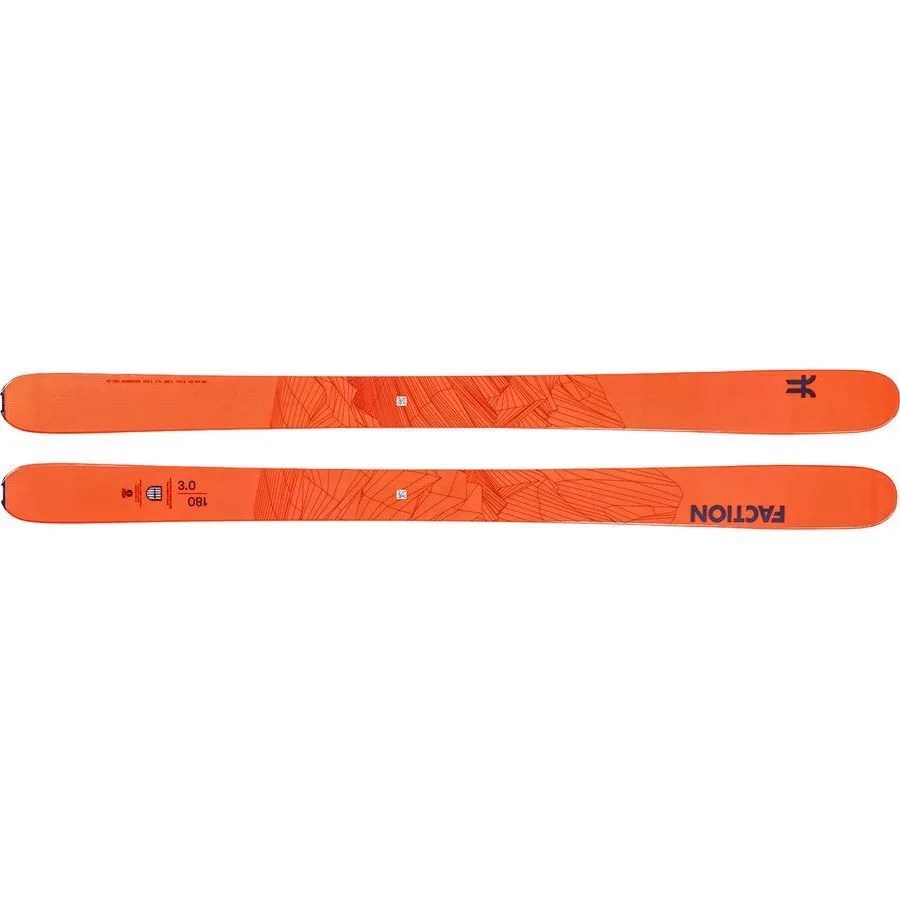 a pair of orange skis