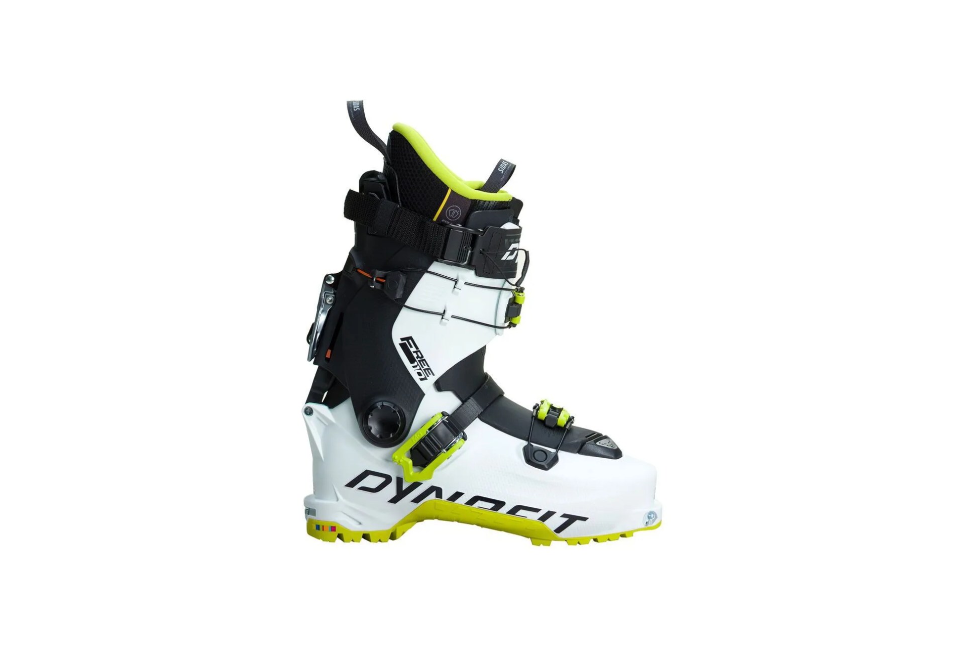a white and black ski boot