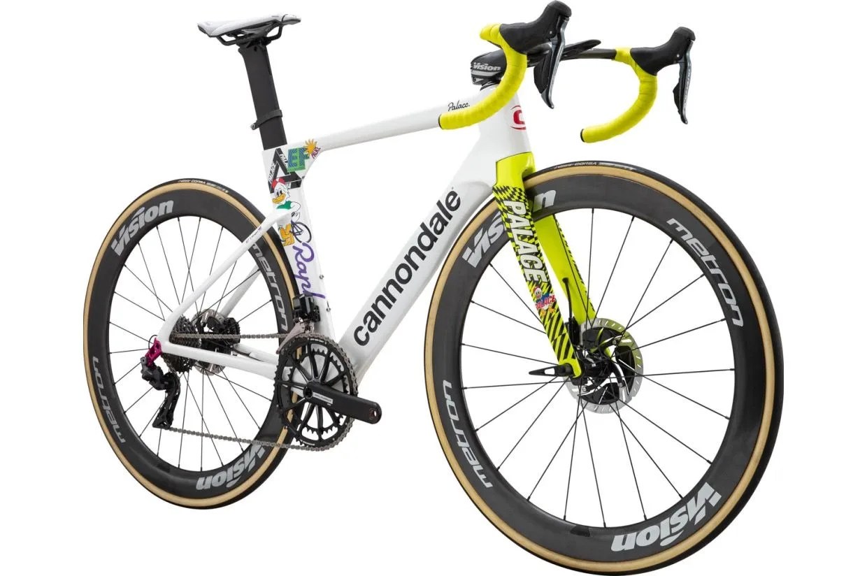 a white road bike