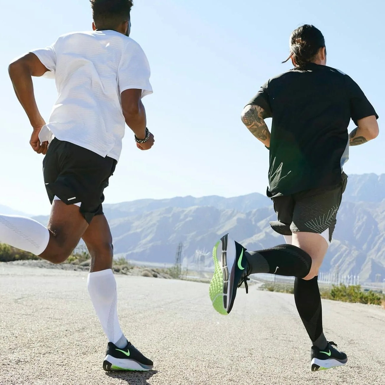 two men running