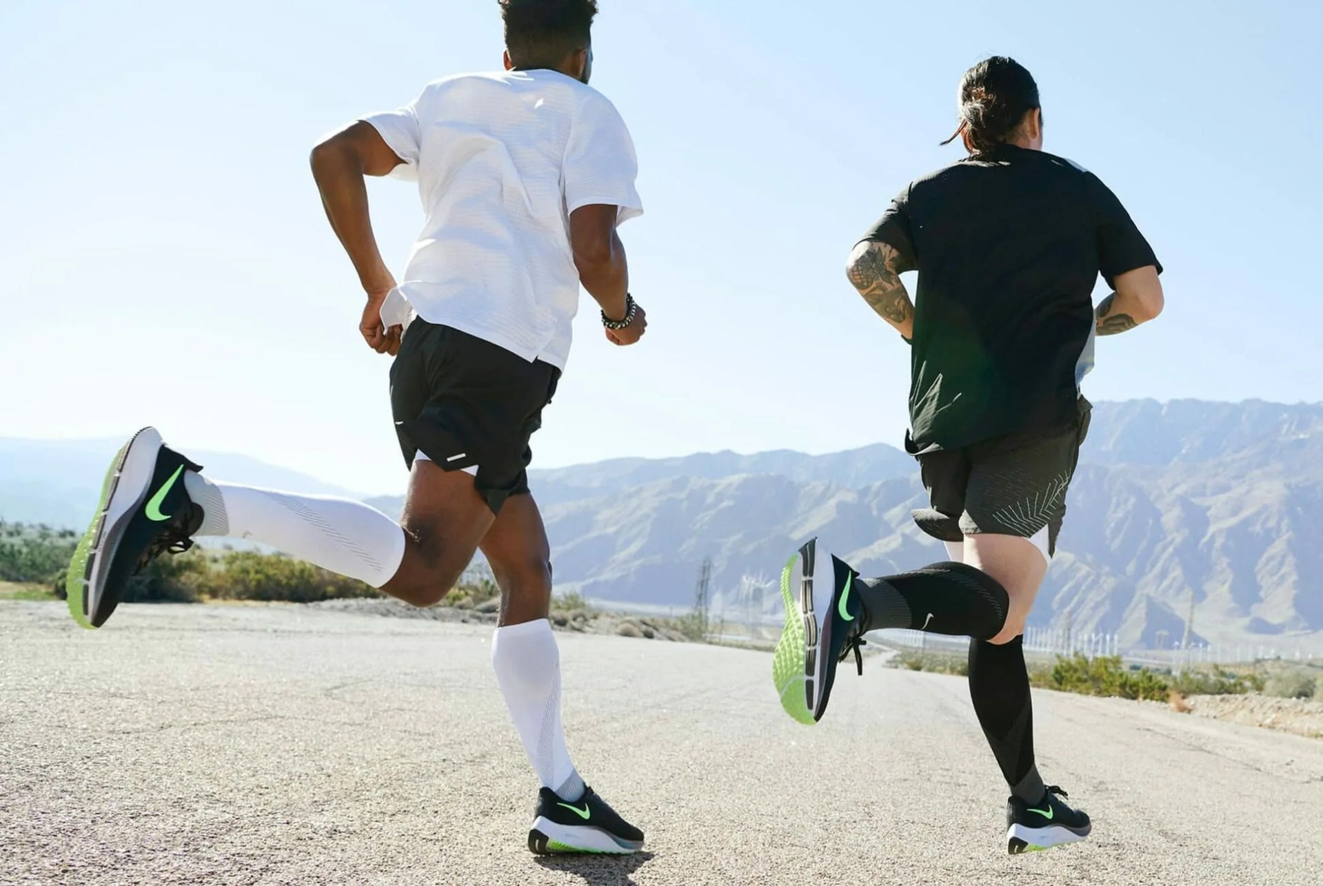 two men running