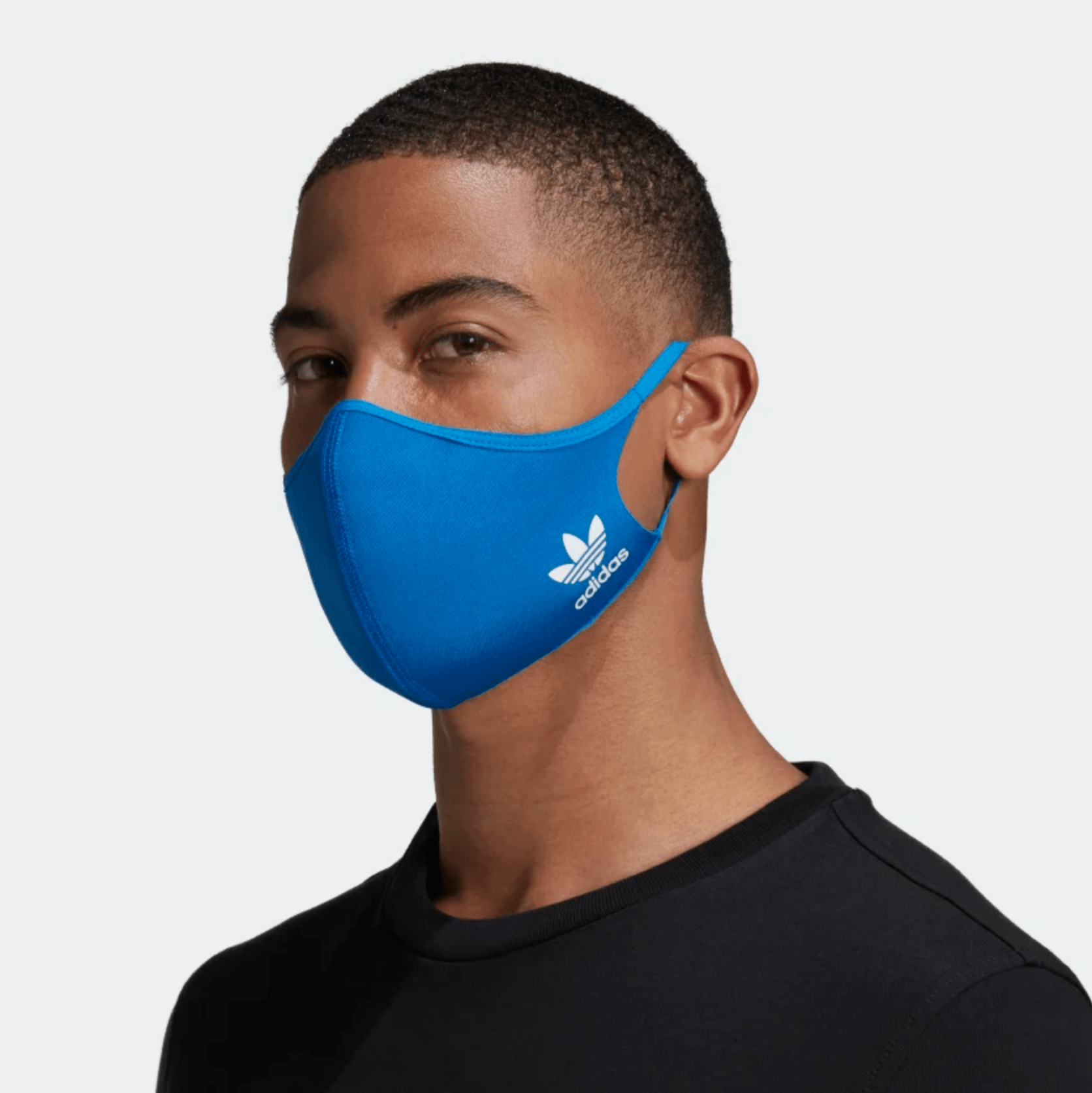 a blue adidas face mask