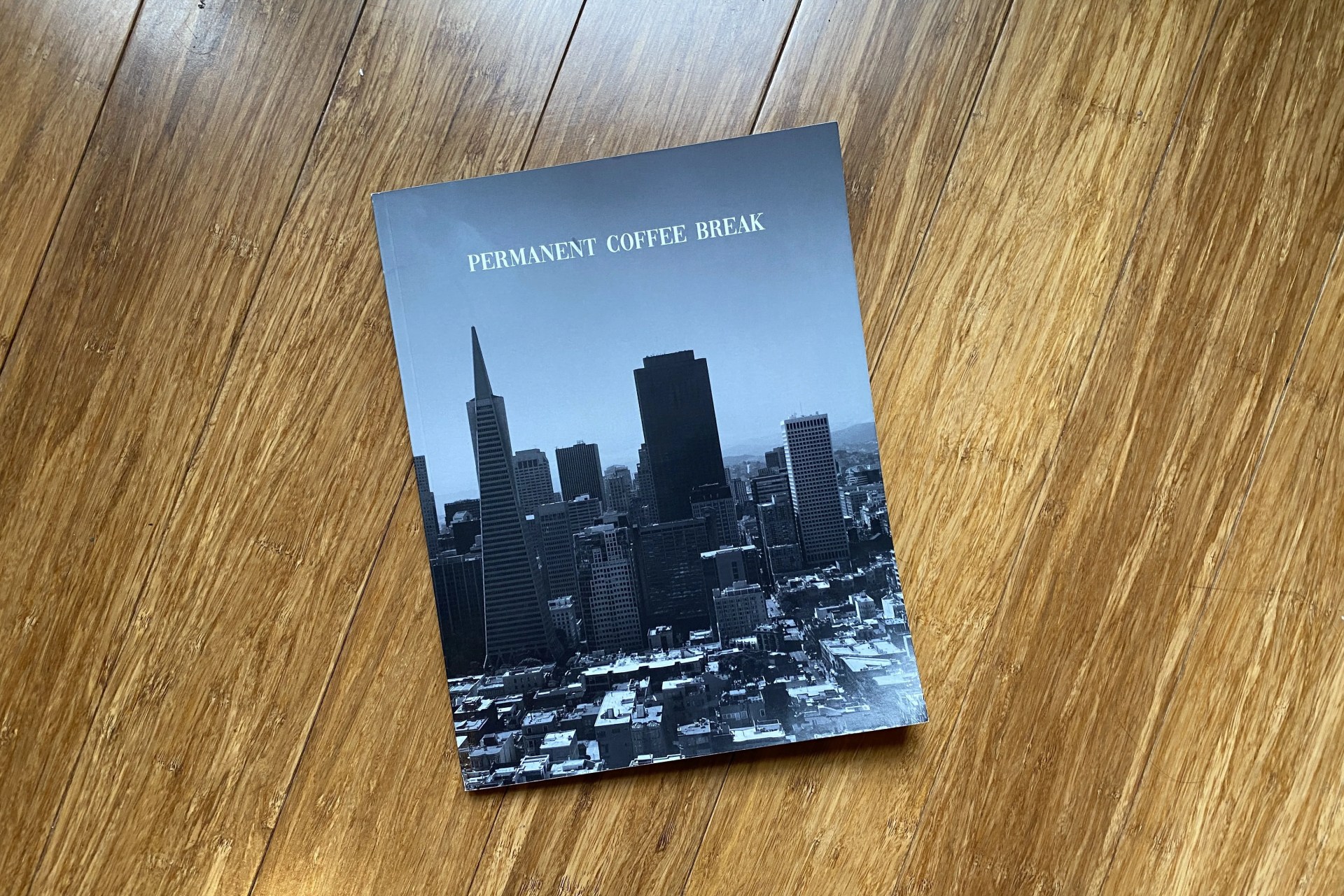 book against wood background