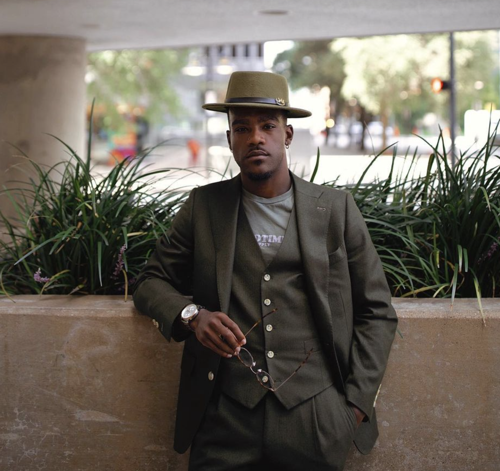 a model wearing a suit
